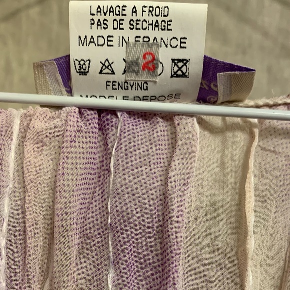 Pink/Purple gauze krinkle top made in France - Picture 3 of 3